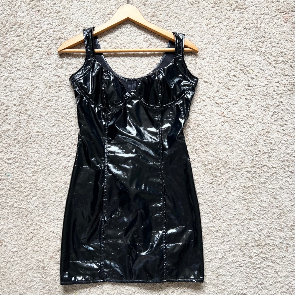 Faux leather dress